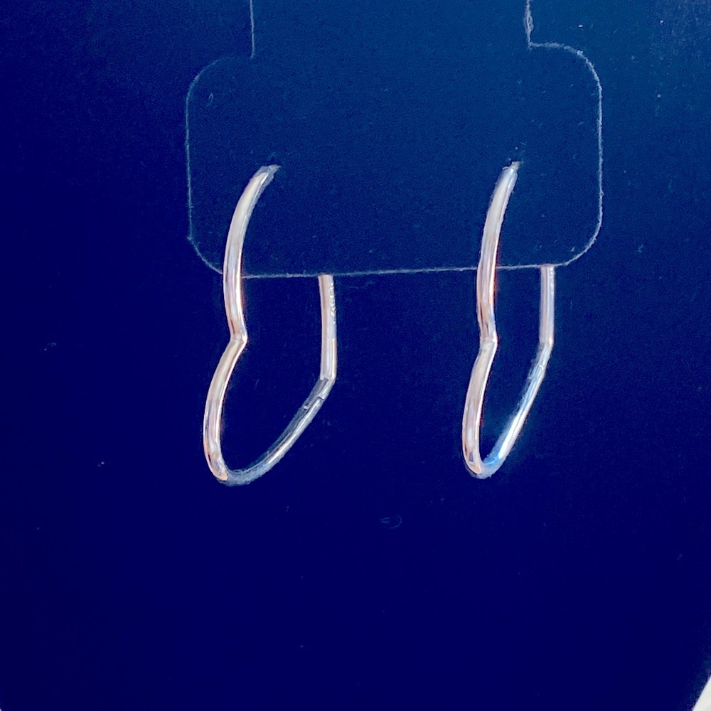 Pandora asymmetrical heart hoop earrings s925 ale 297822
